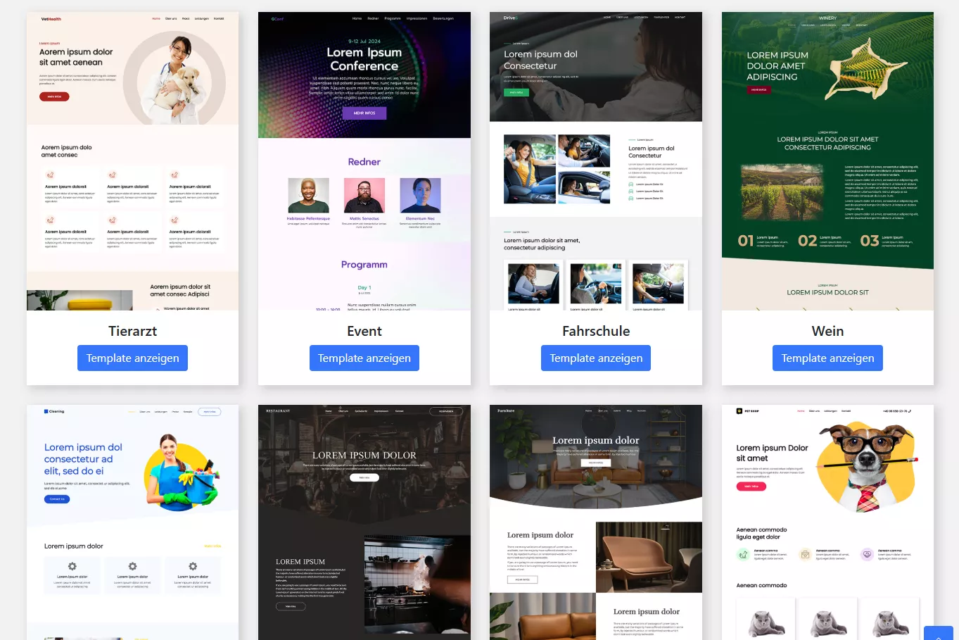 Weitere Website Templates